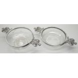 Two Victorian silver mounted glass dishes, William Comyns, London 1894
