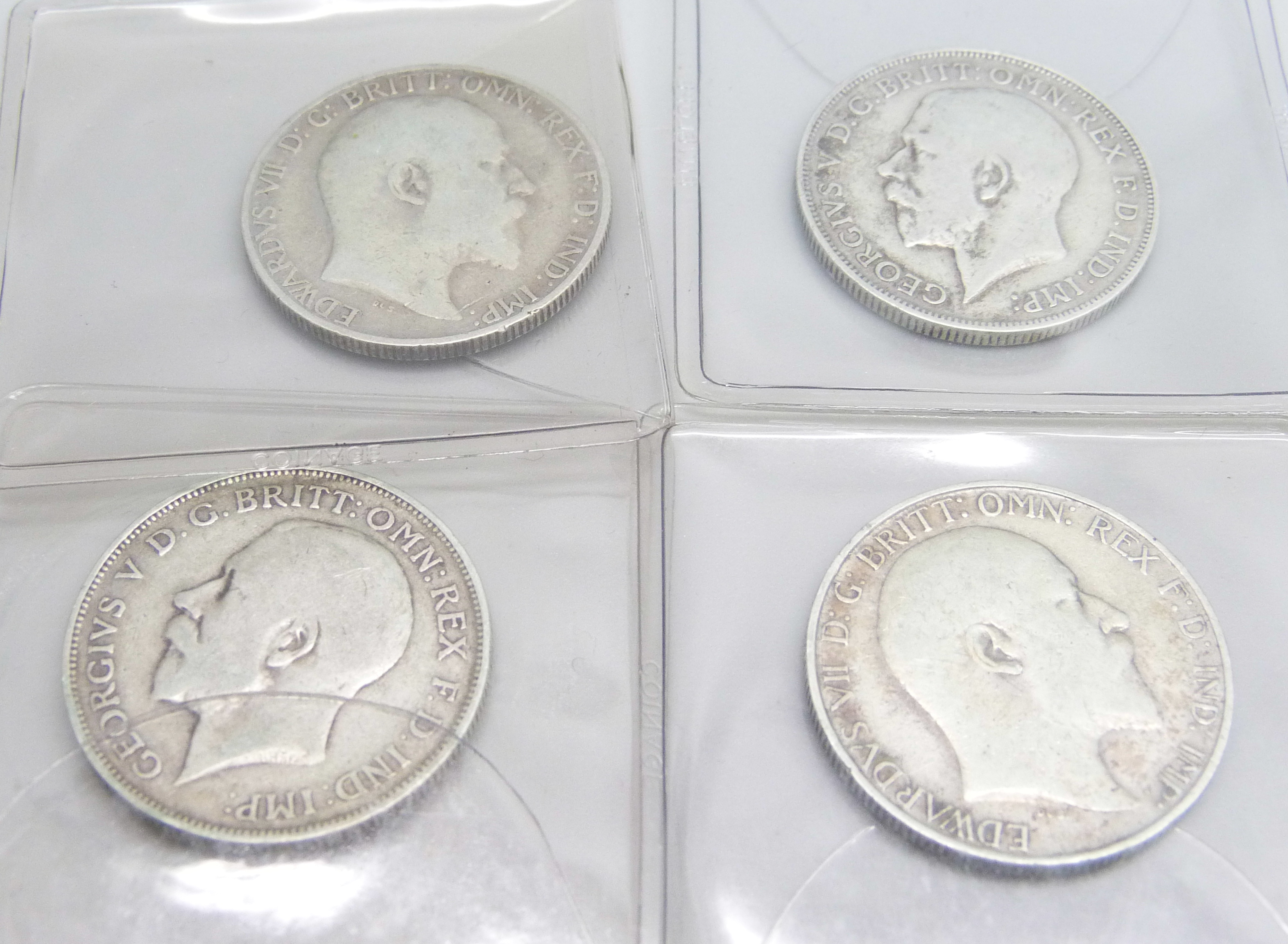 Four florin coins, 1904, 1910, 1912 and 1919 - Image 2 of 2