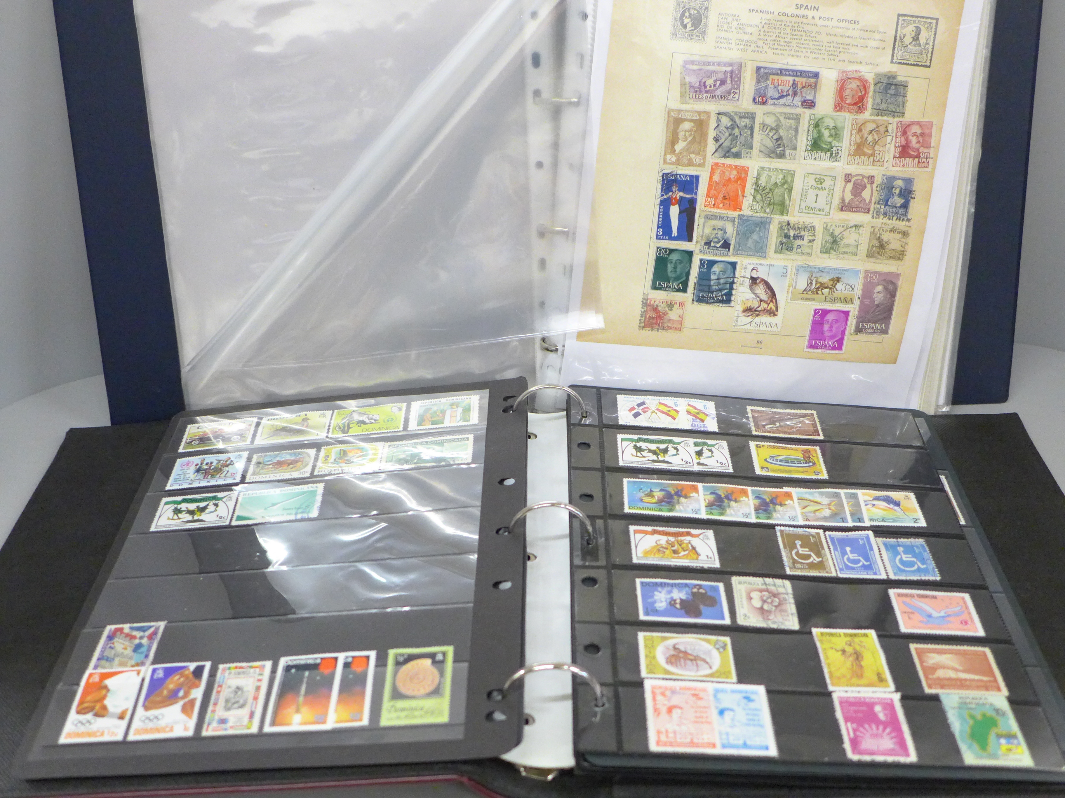 Two albums of stamps including Dominica, Puerto Rico, Espagna, etc. - Image 2 of 4