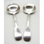 A pair of Georgian silver ladles, London 1827, 127g