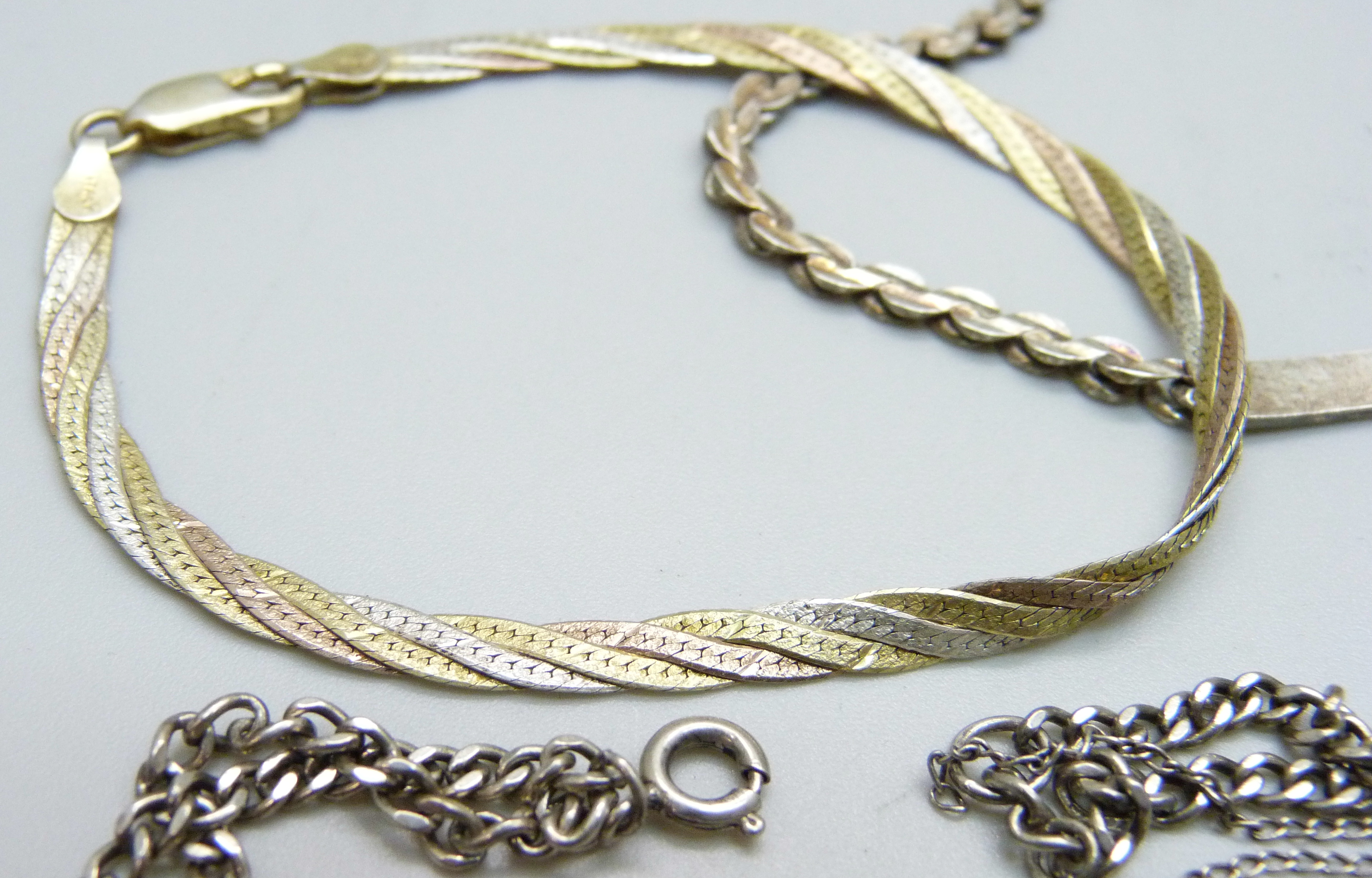 Two silver ID bracelets and one other silver bracelet, 21g - Image 4 of 4