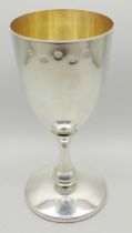 A silver goblet, 277g, 15.5cm