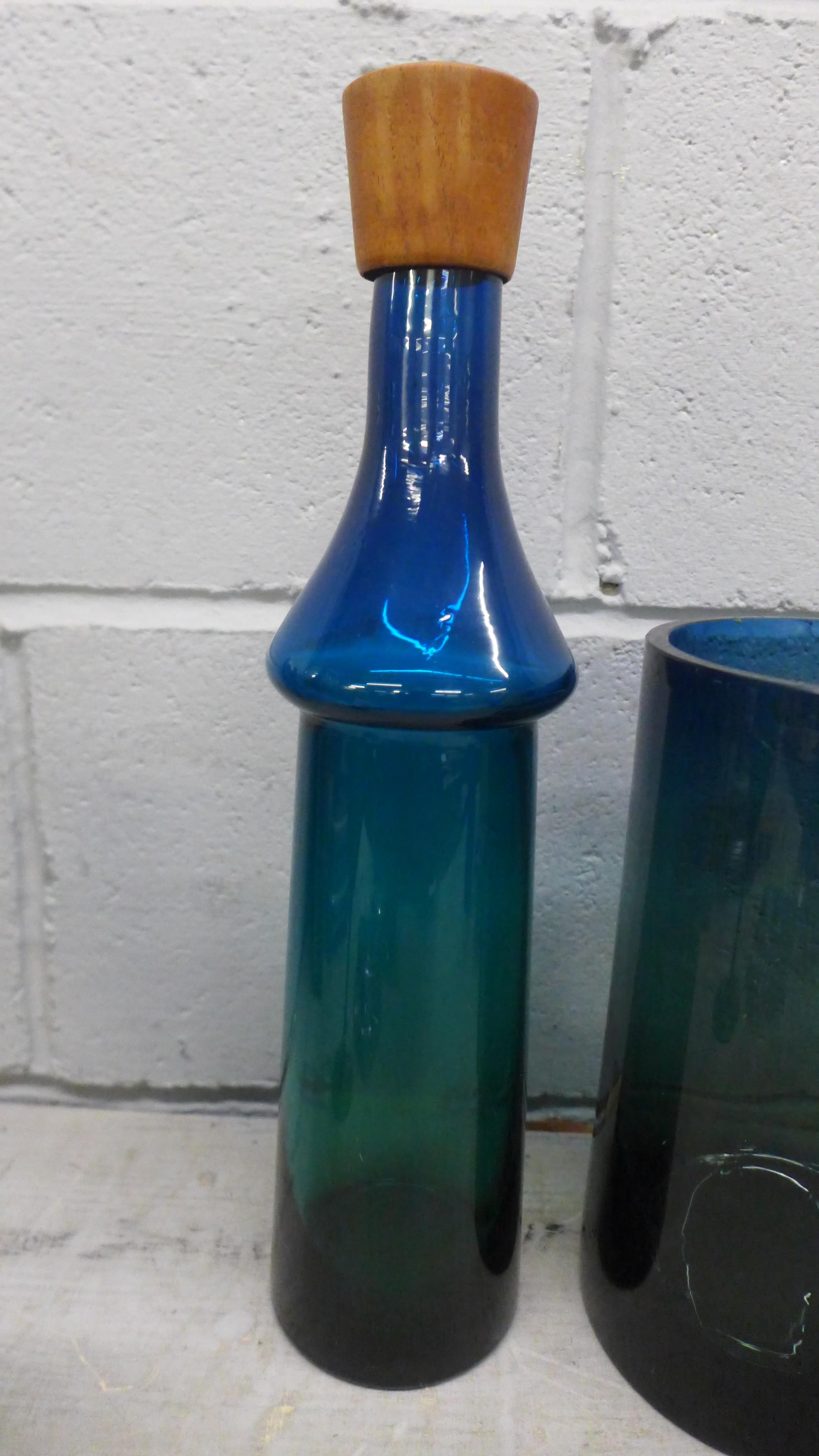 Two Polish LSA glass vases, a cylindrical glass vase and other coloured glass (10) **PLEASE NOTE - Bild 6 aus 6