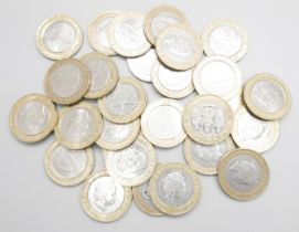 Twenty-eight collectable £2 coins