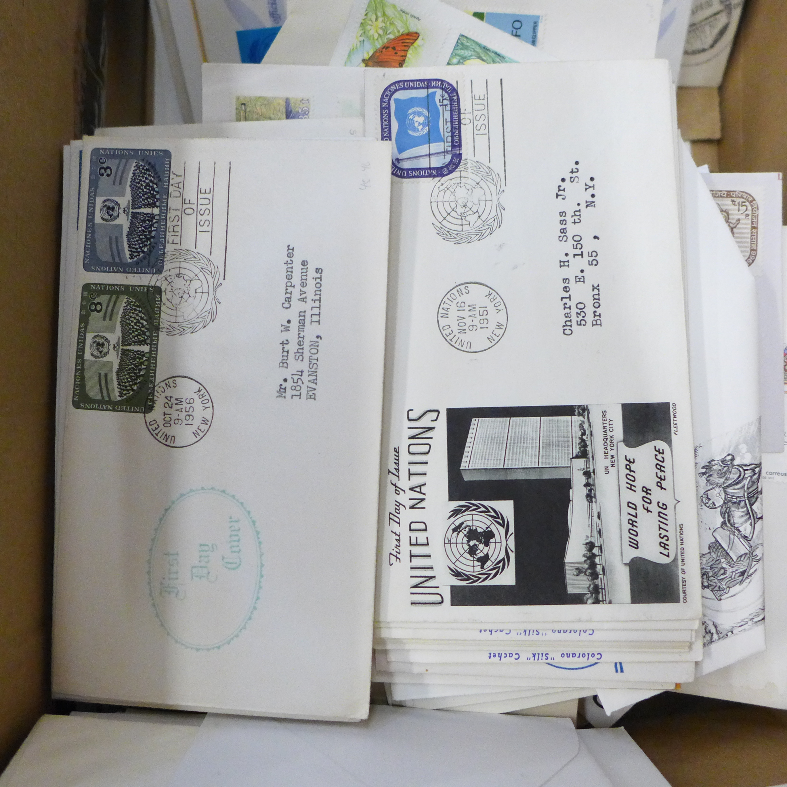 A box of stamps, worldwide first day covers in albums and loose - Image 4 of 5