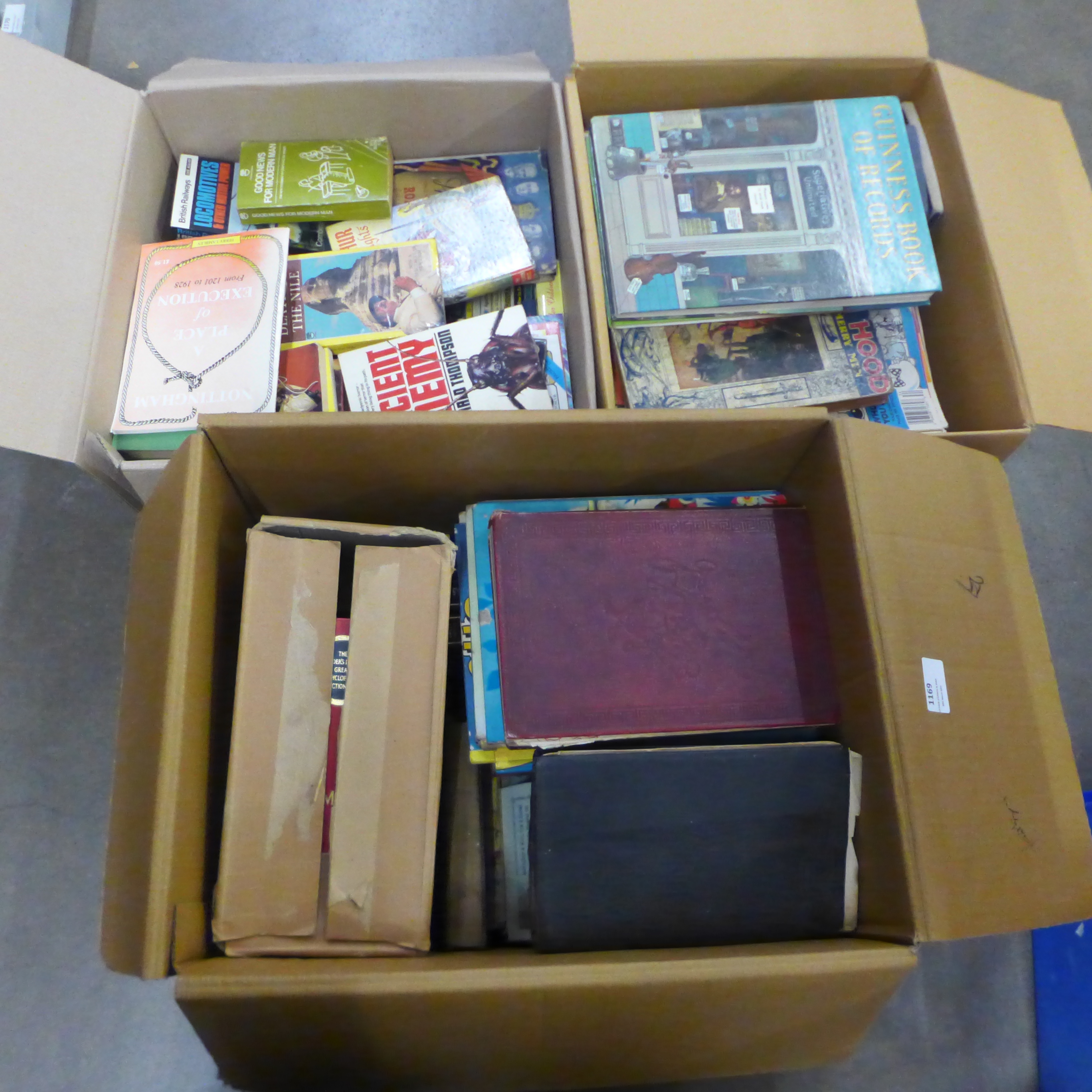 A collection of Viz comics and books, including Enid Blyton, vintage books, etc (3 boxes) **PLEASE