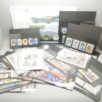 Stamps; stamp covers, mint stamps, a Battle of Britain commemorative coin cover