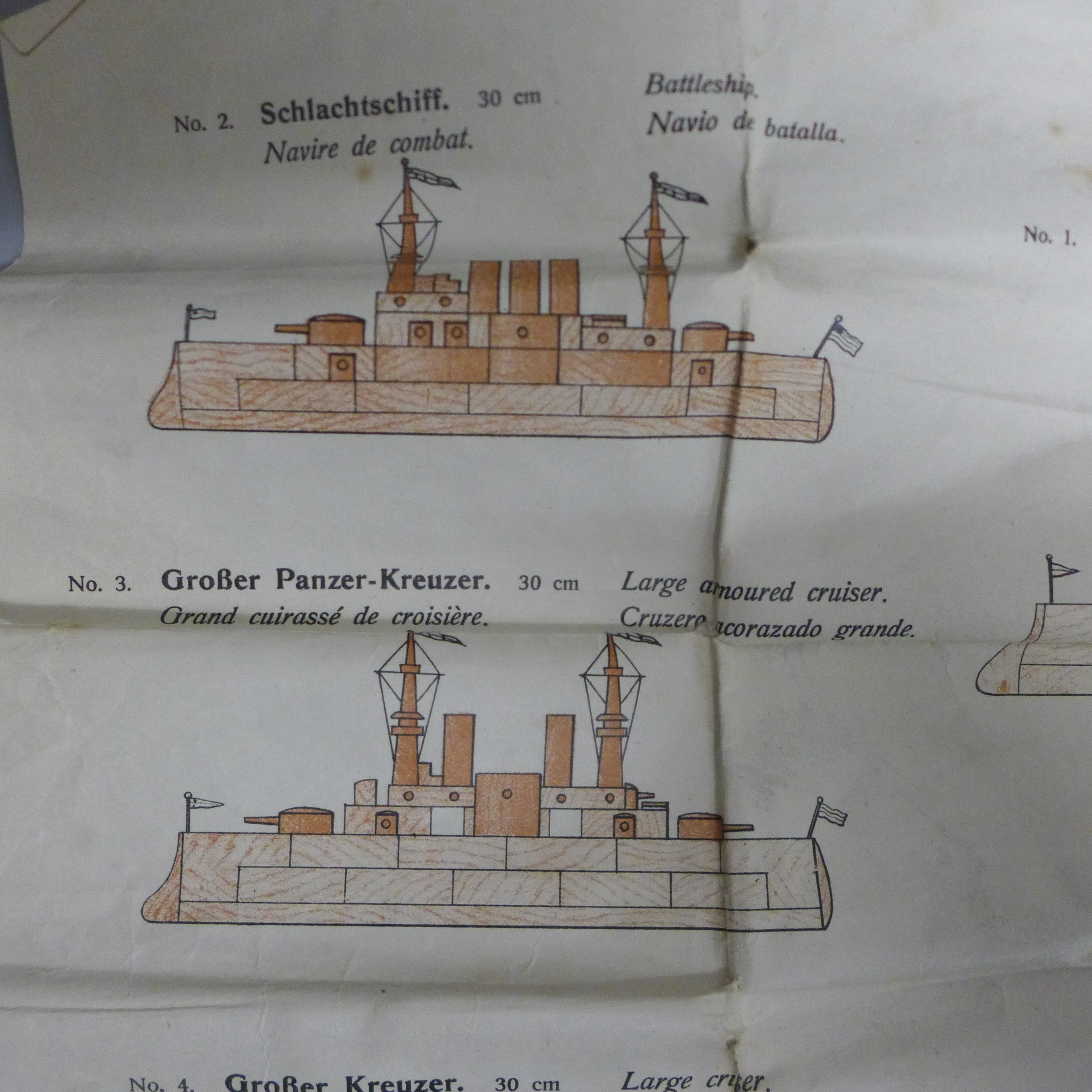 An early 20th Century wooden shipbuilding game and instructions - Image 4 of 6