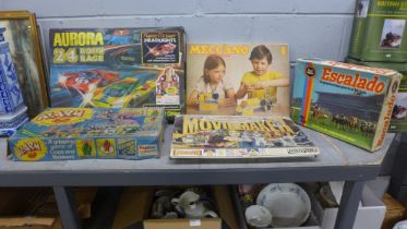 A collection of board games including Escalades and a Meccano 4 construction set, etc **PLEASE
