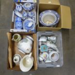 Four boxes of assorted china including blue and white, Chinese and other oriental **PLEASE NOTE THIS