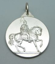 A silver Hackney Horse Society medal hallmarked Birmingham 1911, Mappin & Webb, 49.5g, 45mm