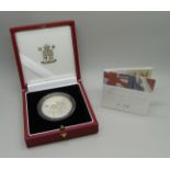 A Royal Mint 100th Anniversary of the Entente Cordiale Platinum Proof Piedfort Crown, No. 130, .9995