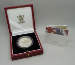 A Royal Mint 100th Anniversary of the Entente Cordiale Platinum Proof Piedfort Crown, No. 130, .9995