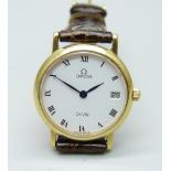 A lady's 18ct gold cased Omega De Ville wristwatch, 24mm case