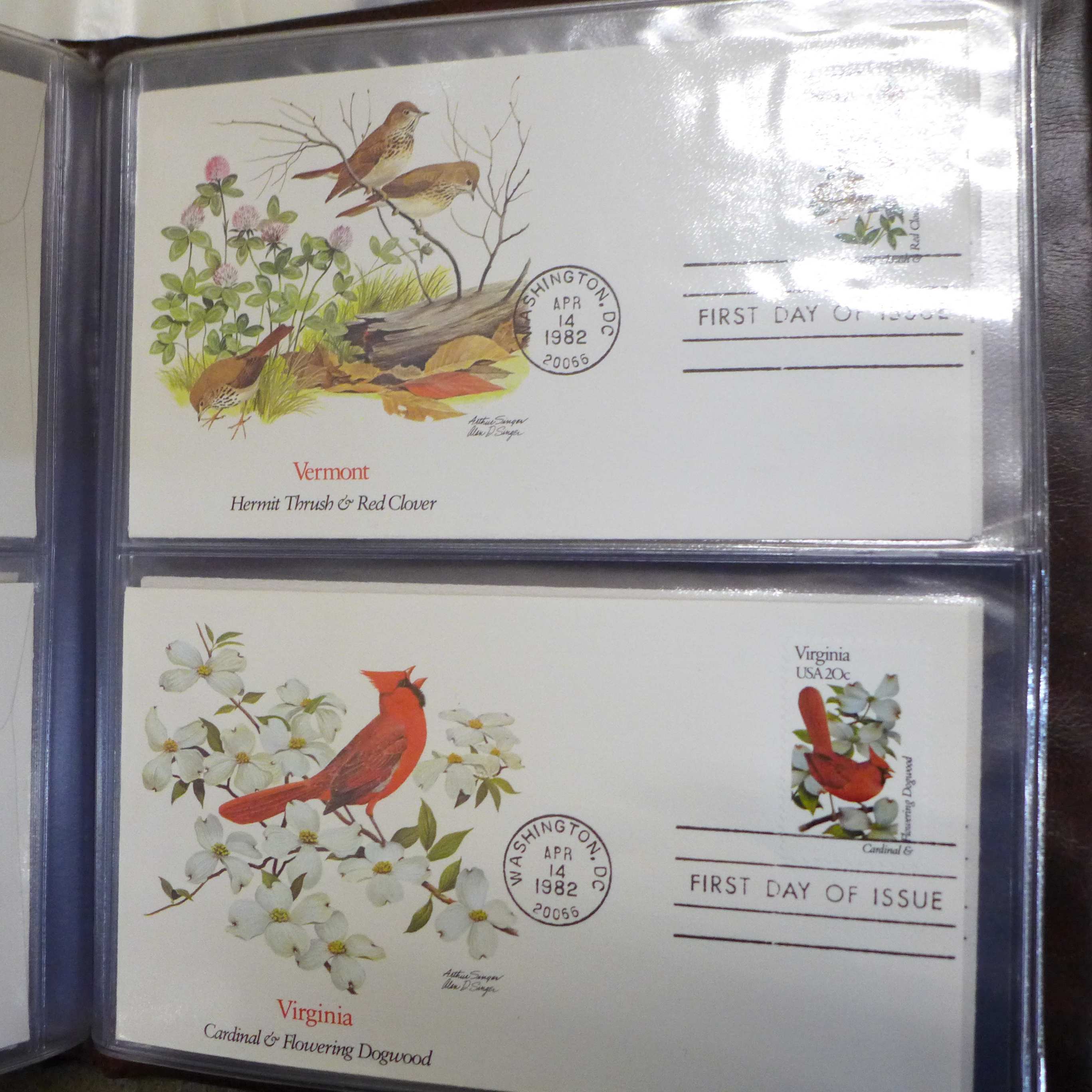 A collection of stamp albums and first day covers including 'Birds & Flowers of the 50 States', - Image 8 of 9