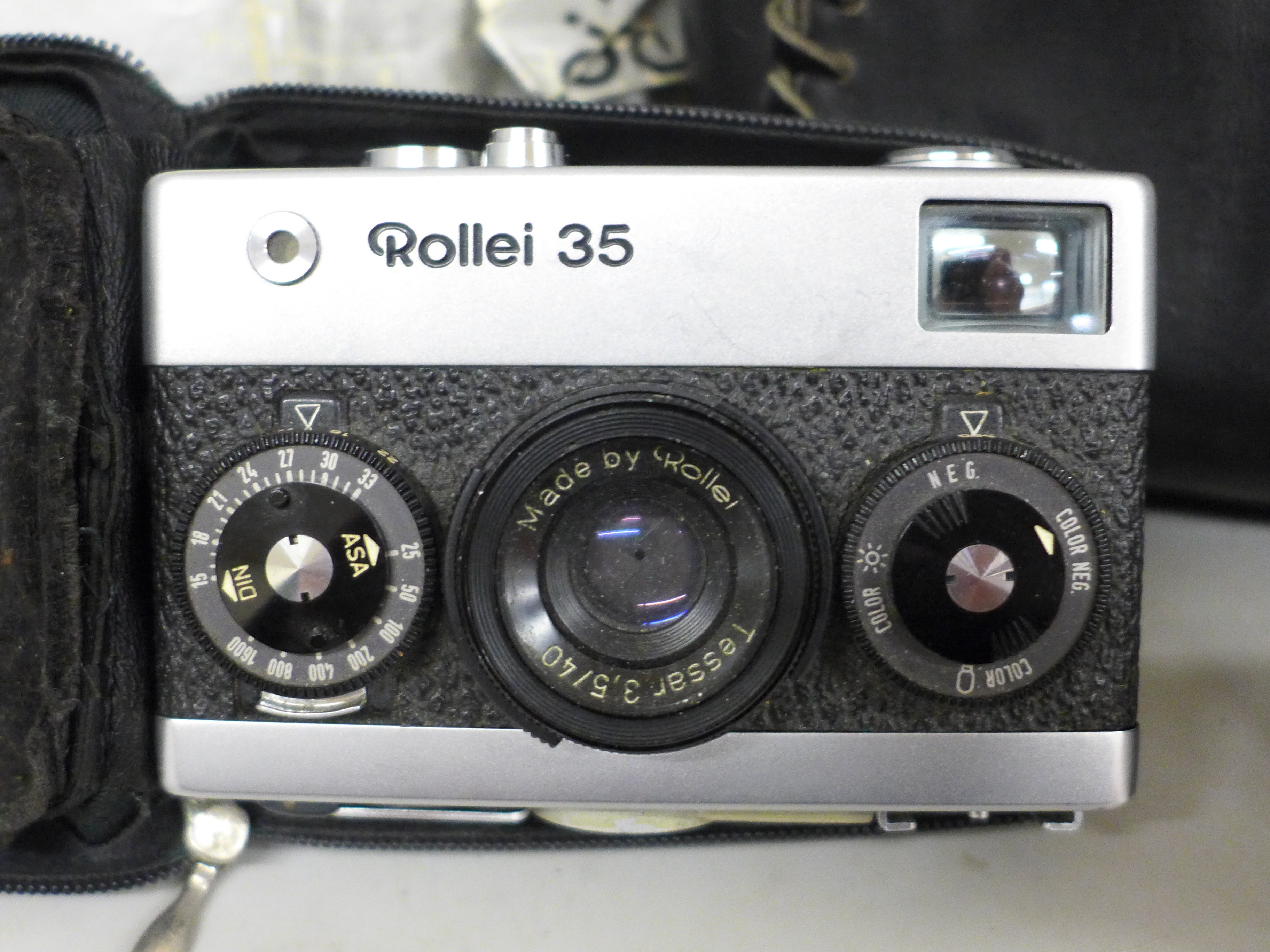 A Rollei 35 film camera with flash - Image 2 of 3