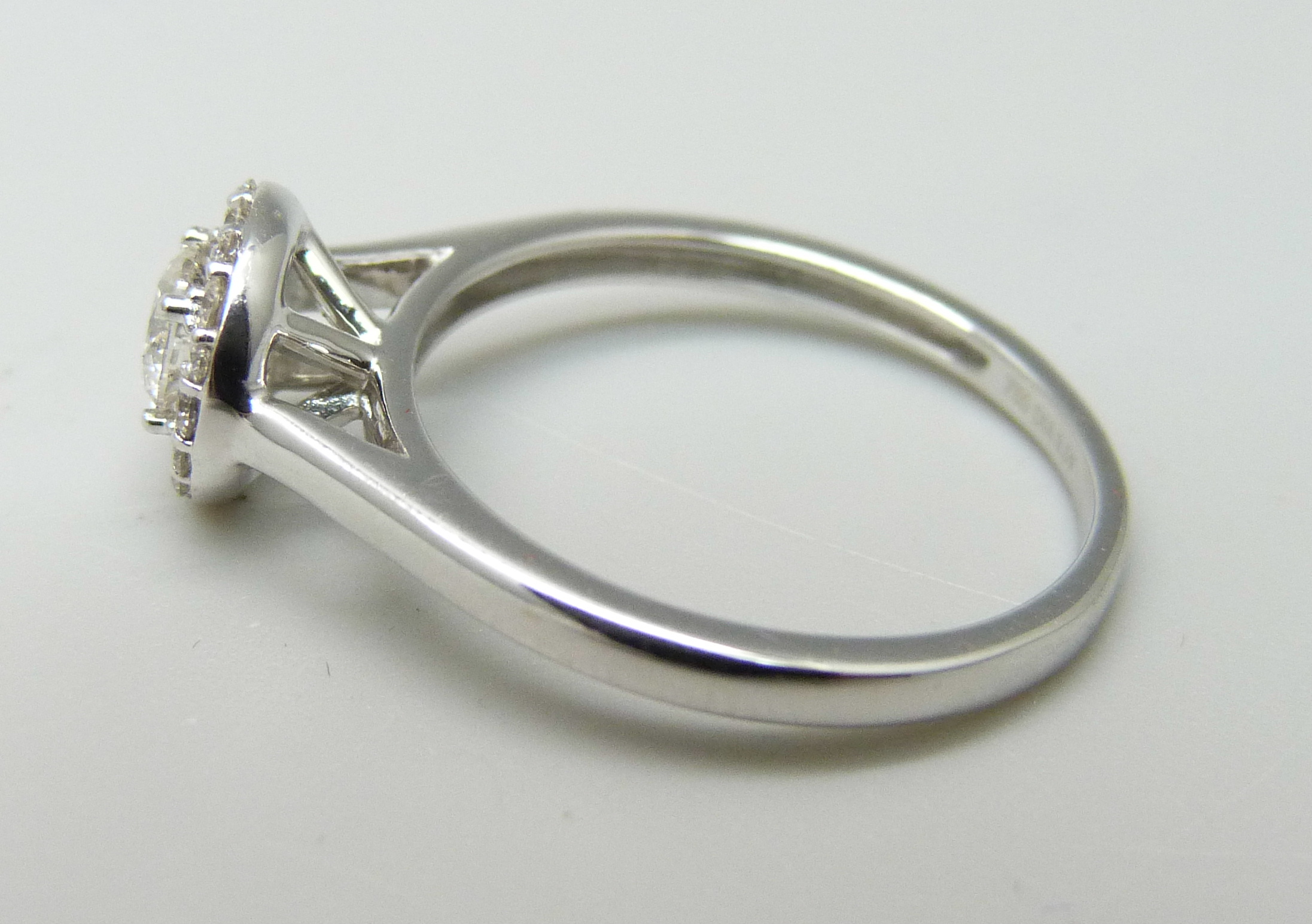 An 18ct white gold and diamond ring, 0.5ct total diamond weight marked on the shank, 2.7g, M, - Image 2 of 3