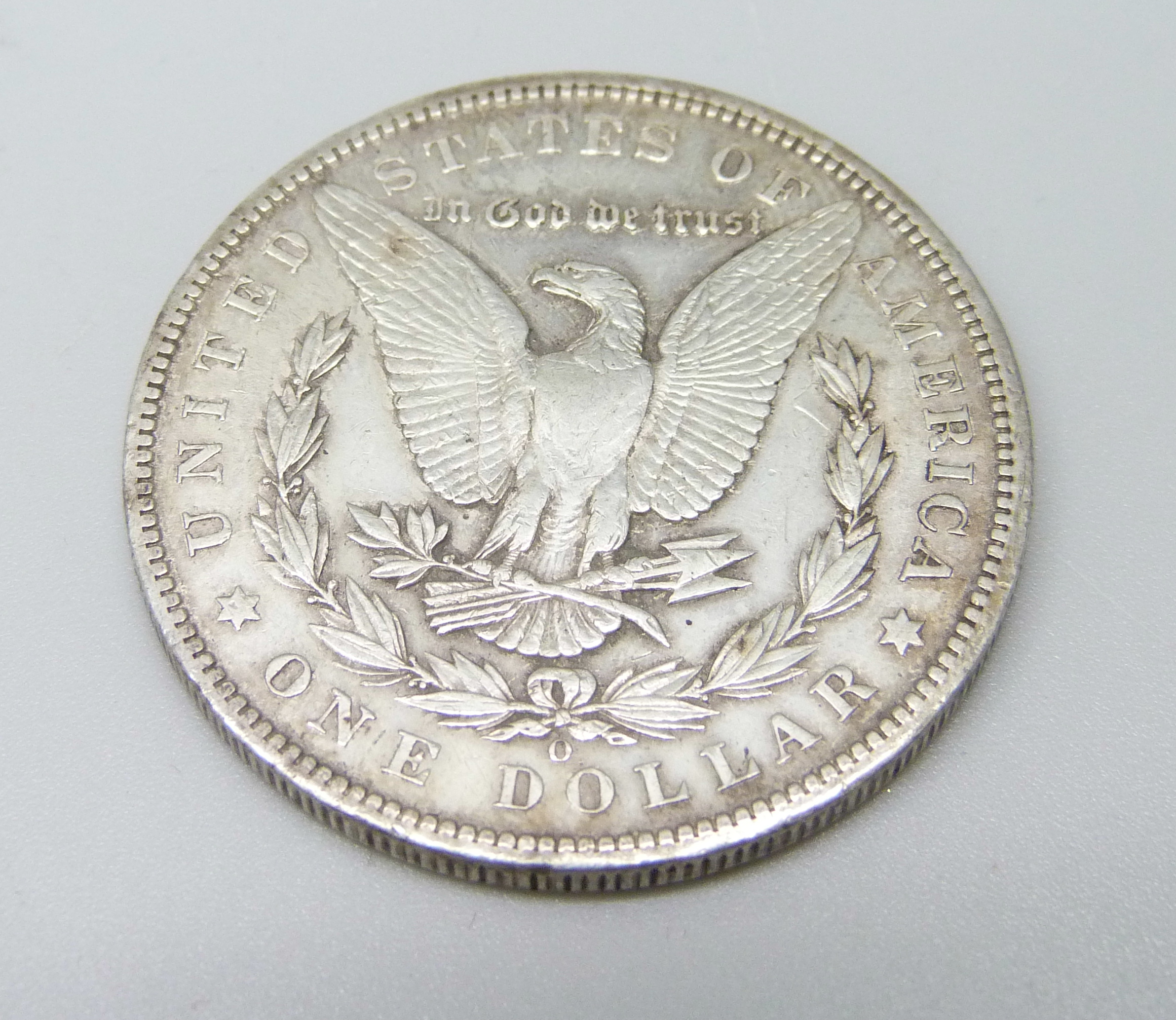 A 1902 Silver Eagle US dollar coin, New Orleans mint, (high grade)