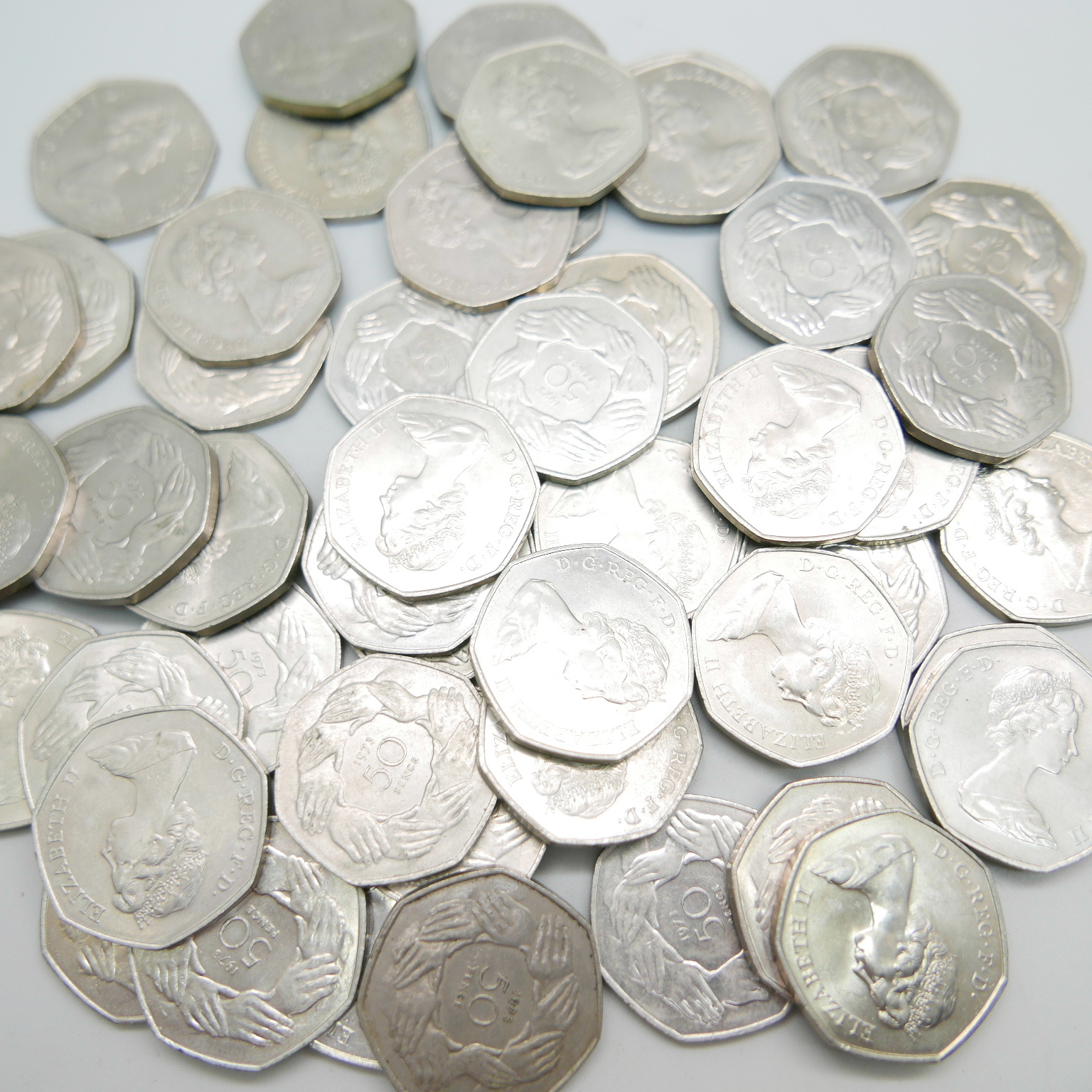 Fifty 1973 EEC 50p coins - Bild 2 aus 2