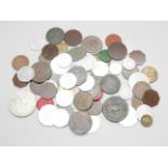 A mixed lot of tokens, transport tokens, etc.