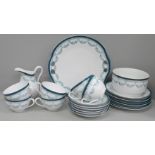 An Edwardian six setting china tea set