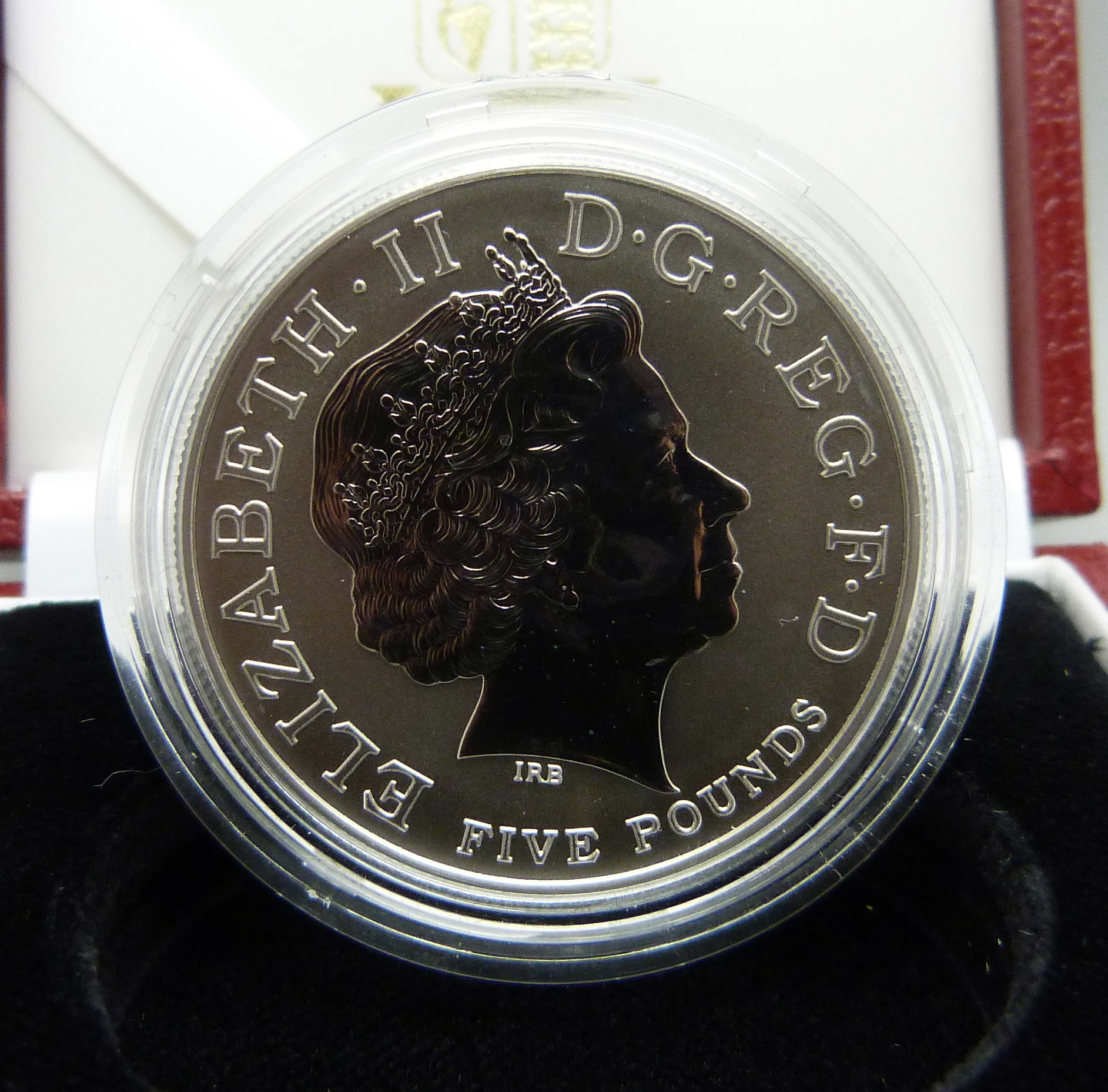 A Royal Mint 100th Anniversary of the Entente Cordiale Platinum Proof Piedfort Crown, No. 130, .9995 - Image 3 of 5
