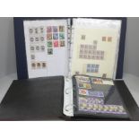 Two albums of stamps including Dominica, Puerto Rico, Espagna, etc.