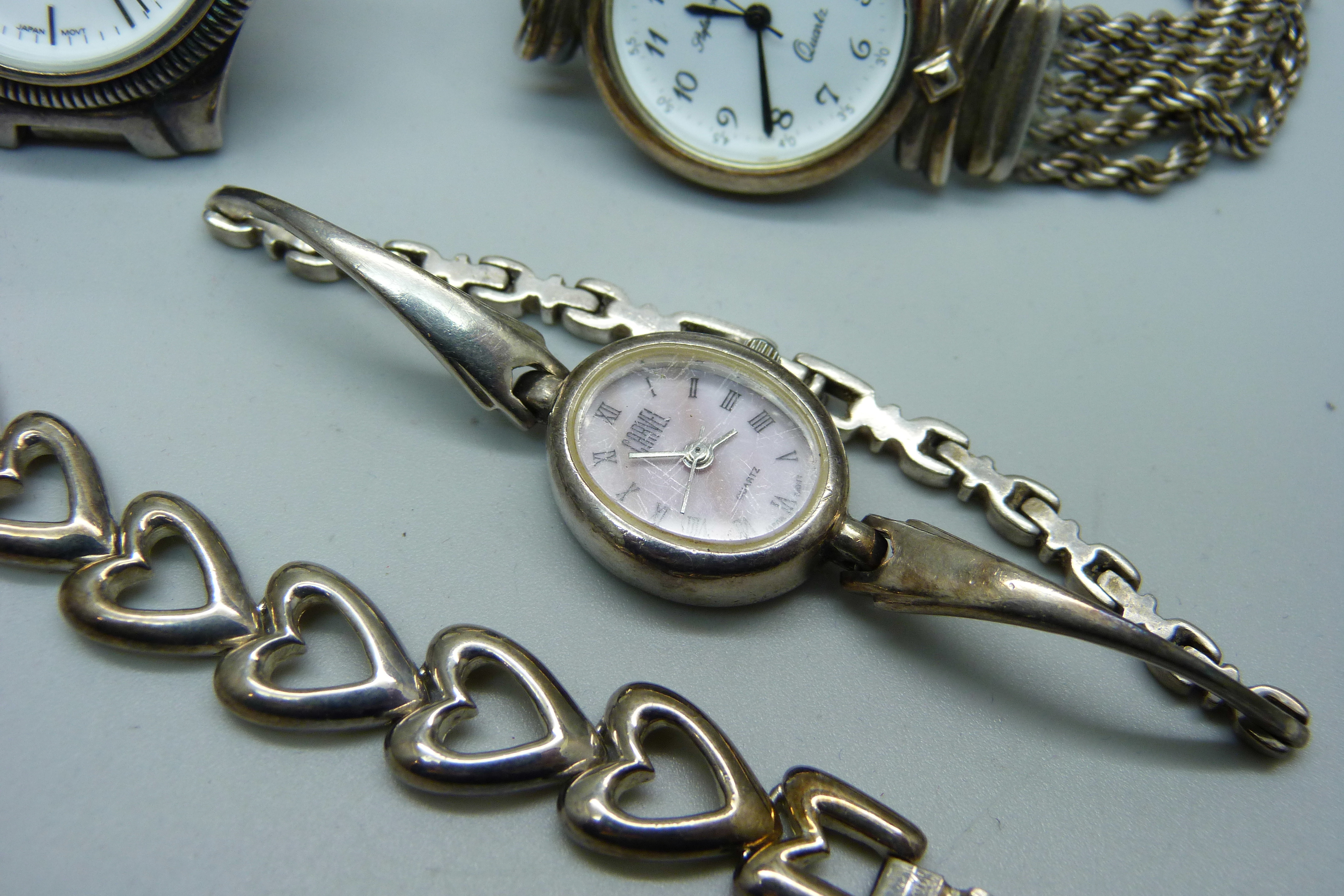 Four silver wristwatches - Image 4 of 4