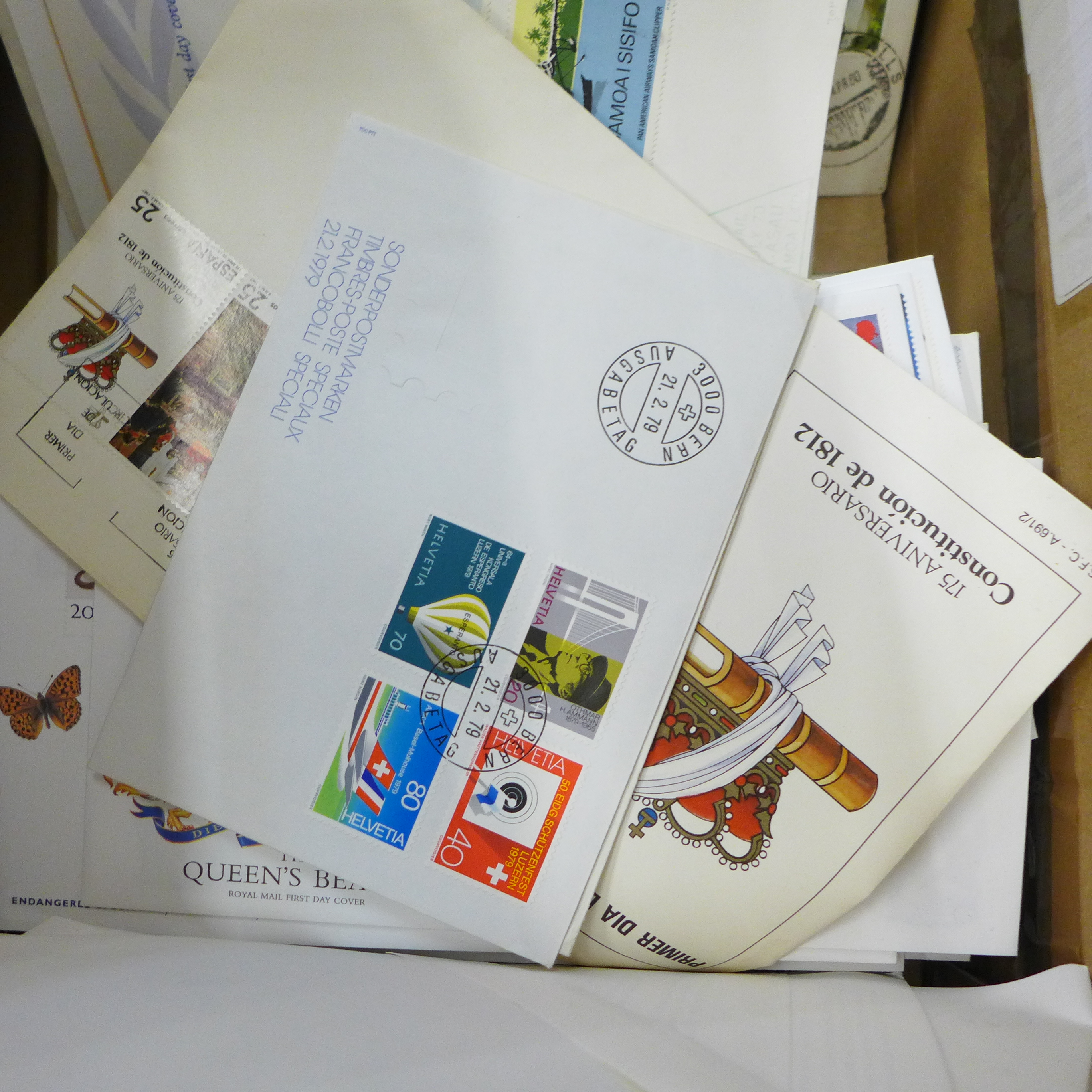 A box of stamps, worldwide first day covers in albums and loose - Image 5 of 5