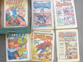 1970s/1980s comics The Crunch, Spike, Valiant, Spiderman