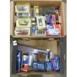 Two boxes of die cast model vehicles, Models of Yesteryear, Days Gone, Corgi, etc