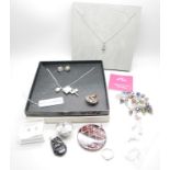 A collection of jewellery, including silver and silver mounted, a Pandora charm, etc.