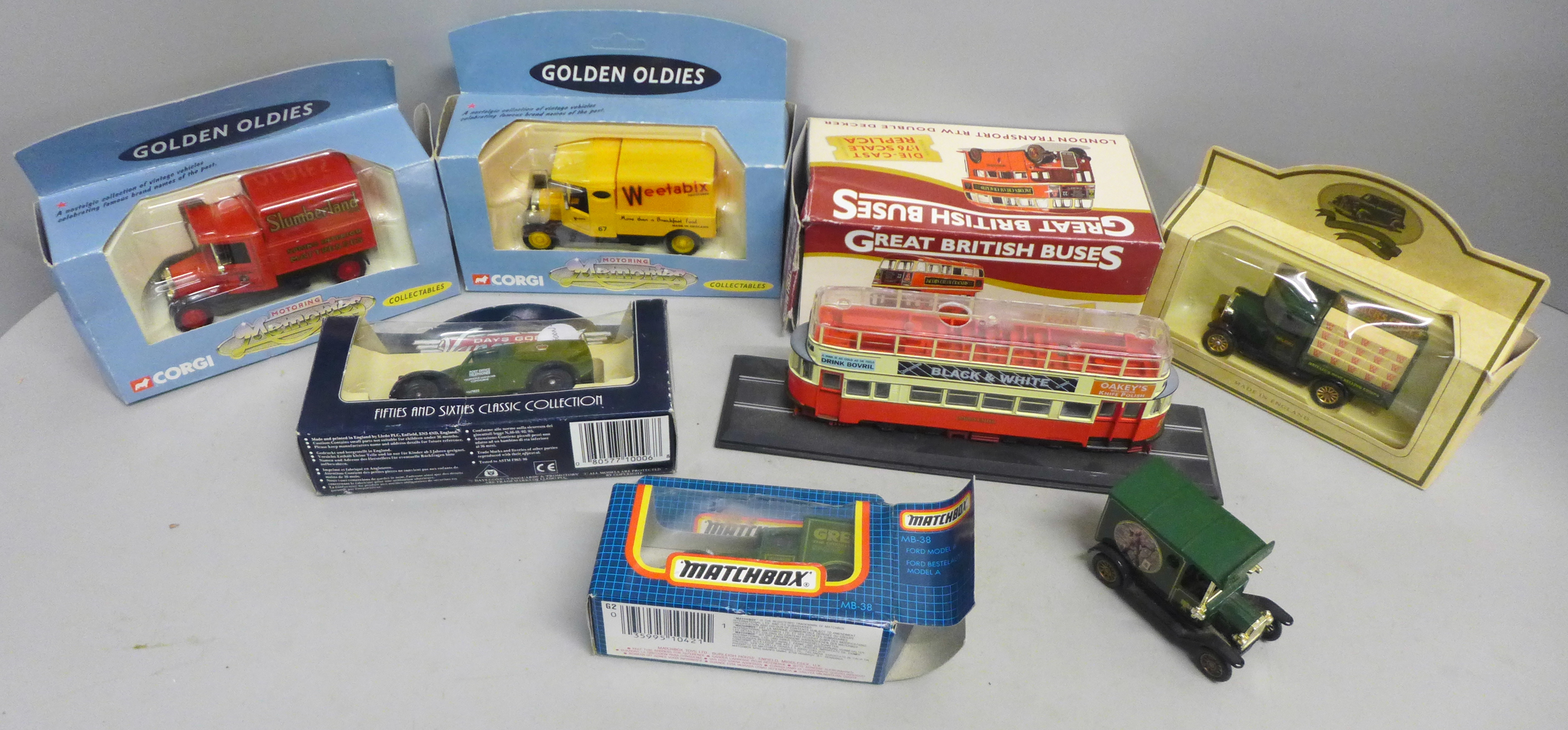 A collection of model vehicles including Corgi 1902 State London set, a Lledo set, Models of - Image 2 of 2