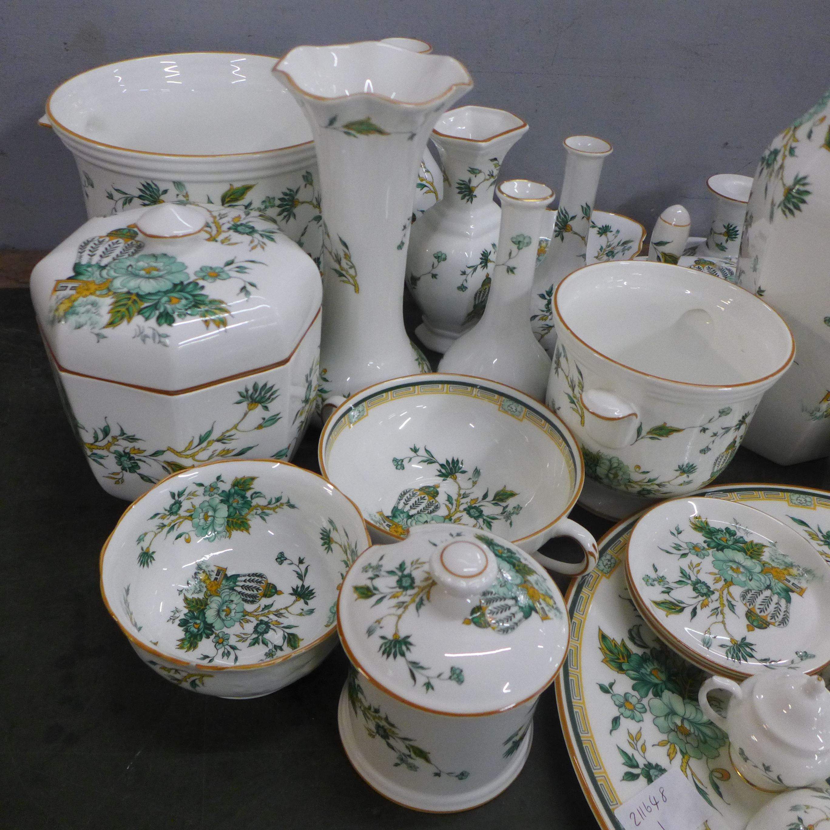 A collection of Coalport Kowloon and Crown Staffordshire china including vases, a plate, a lidded - Image 3 of 3