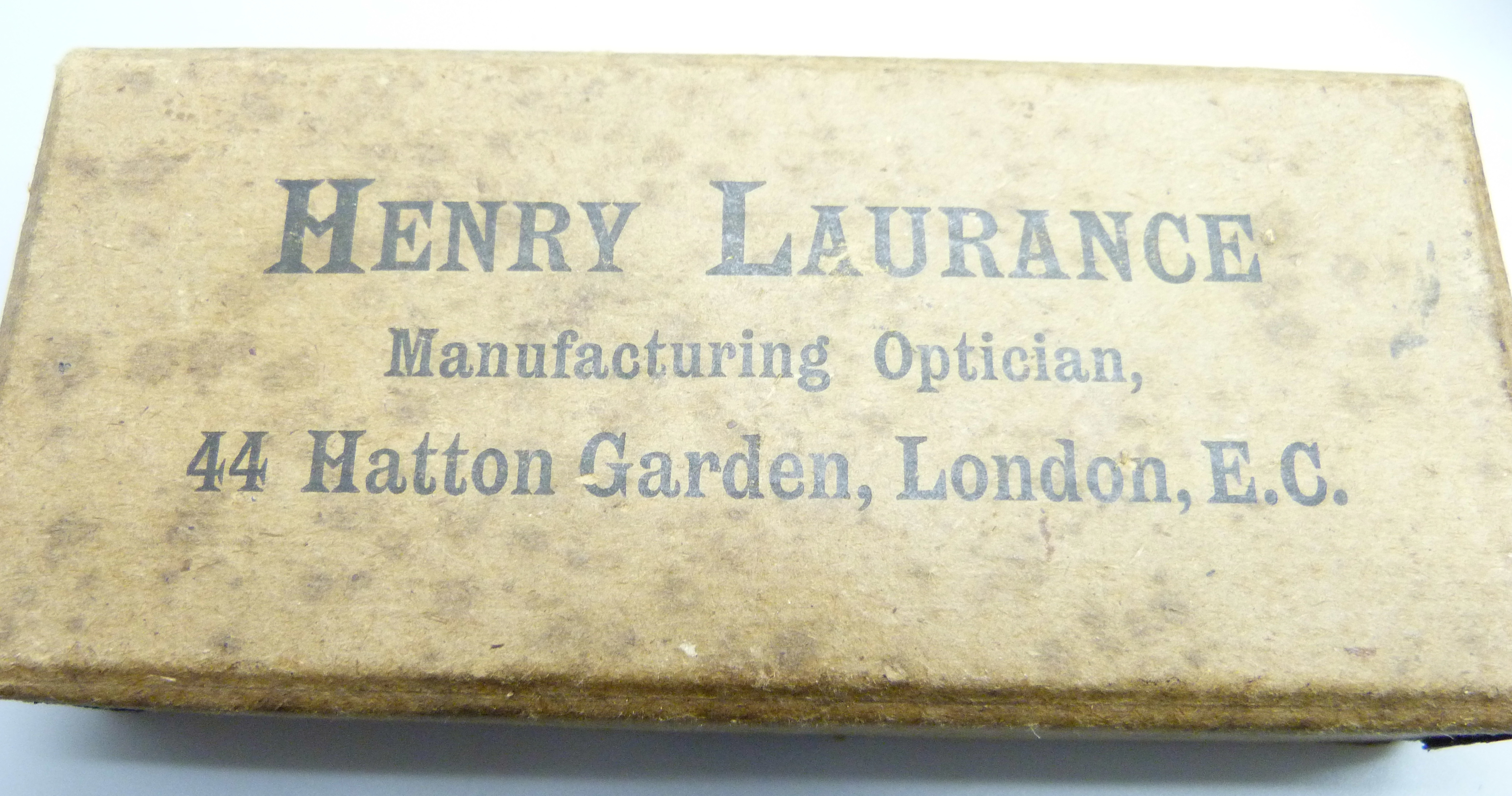 A pair of vintage spectacles, with case and box, marked Henry Laurance, 44 Hatton Garden - Image 3 of 3