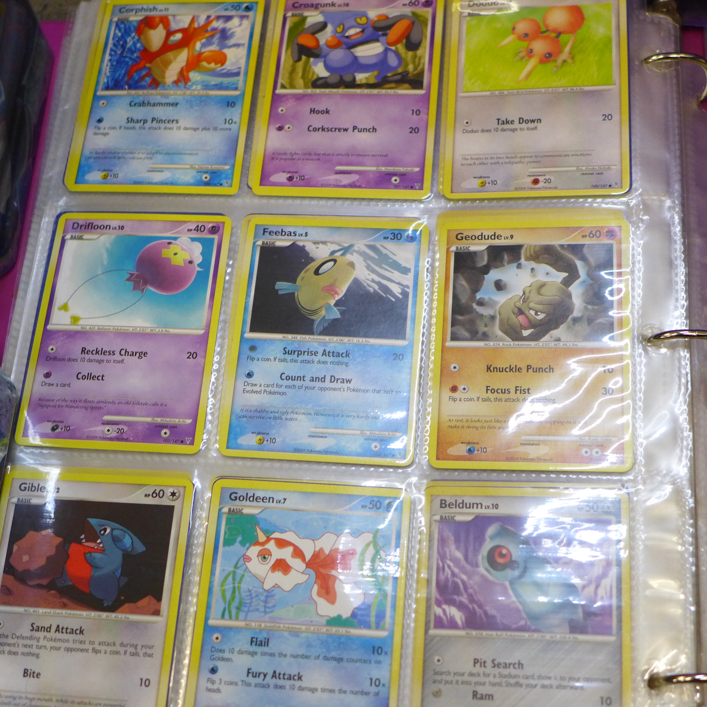 A large collection of Pokemon cards including six tins containing cards, a box of cards, other - Image 5 of 7