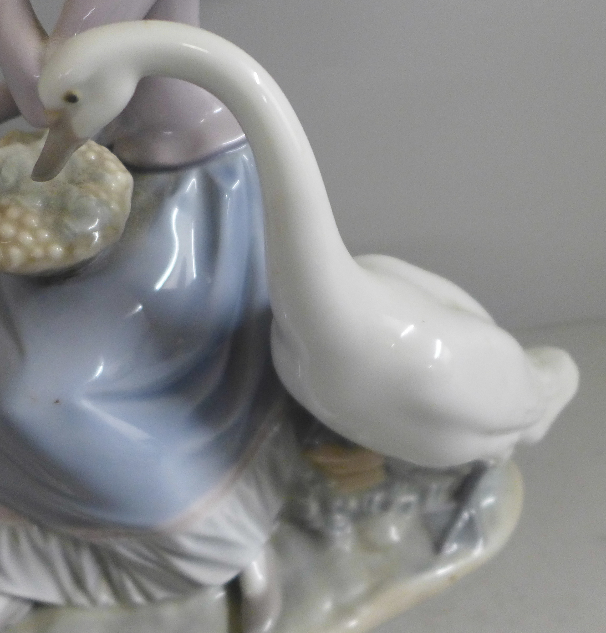 A Hillstonia smooth stoneware vase, Lladro lady and geese figure and a large Victorian glazed - Image 9 of 9