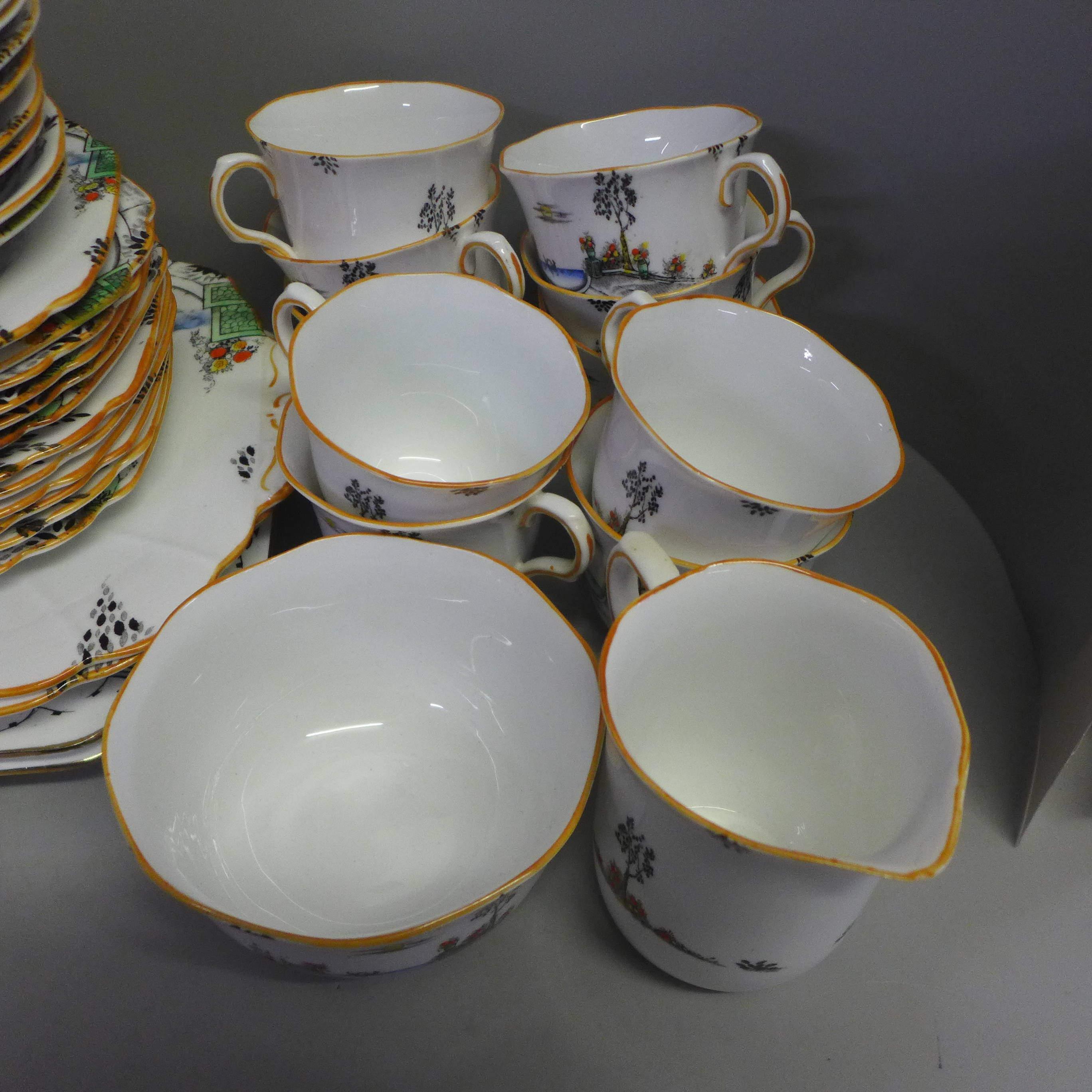 Two Art Deco ten setting tea sets, Gladstone and Melba, one cup a/f - Bild 2 aus 11