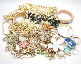 A collection of gold-tone jewellery including rolled gold