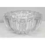 An Art Deco Pierre D'Avesn molded glass bowl, France with flower frog insert