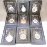 Thirty-five Atlas pocket watches including Heritage, Stobart, Glory of Steam and display case