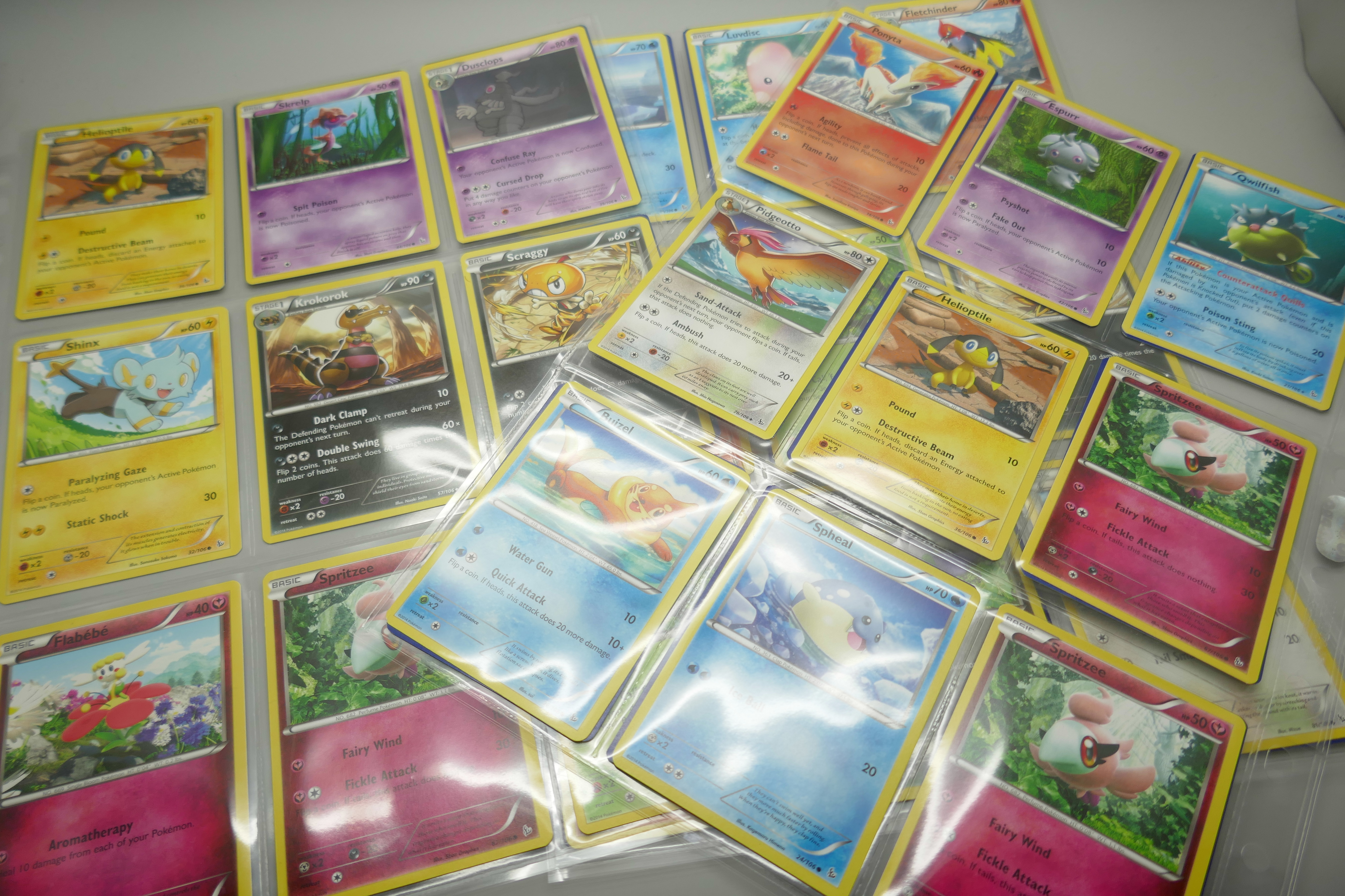 Forty-nine Pokemon cards, part set of Flashfire 2014 common, uncommon & Blade Star rares (in