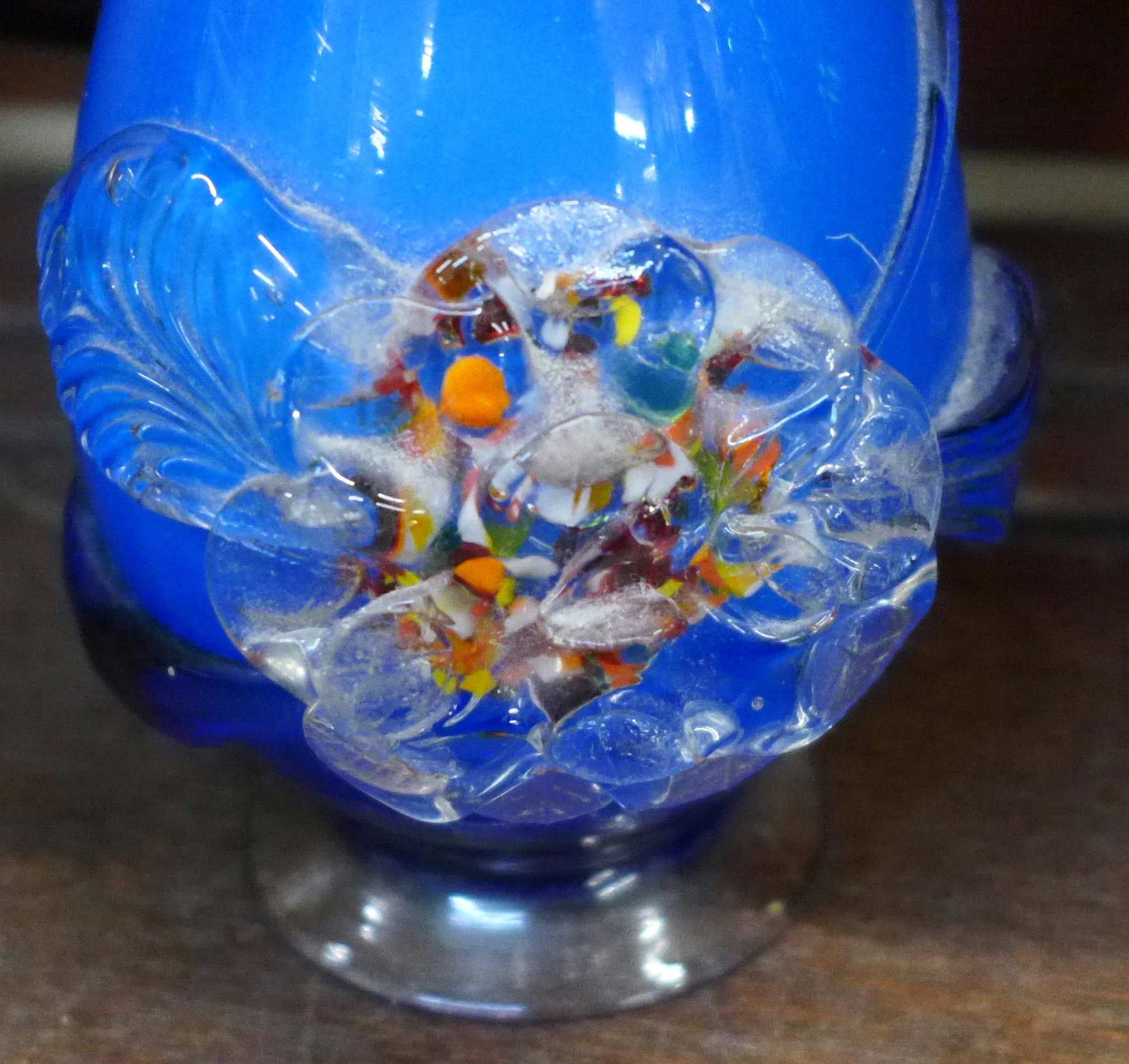 A collection of coloured glass including a hand blown mug, other hand blown pieces, etc. (11) - Image 2 of 3