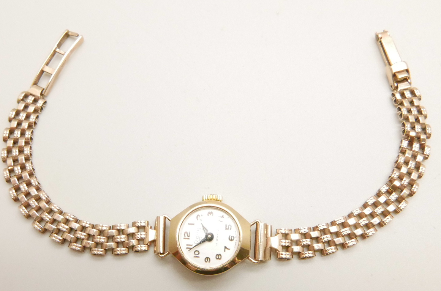 A lady's 9ct gold Rone wristwatch, on a later 9ct gold strap, with box and receipt, total weight - Image 2 of 3