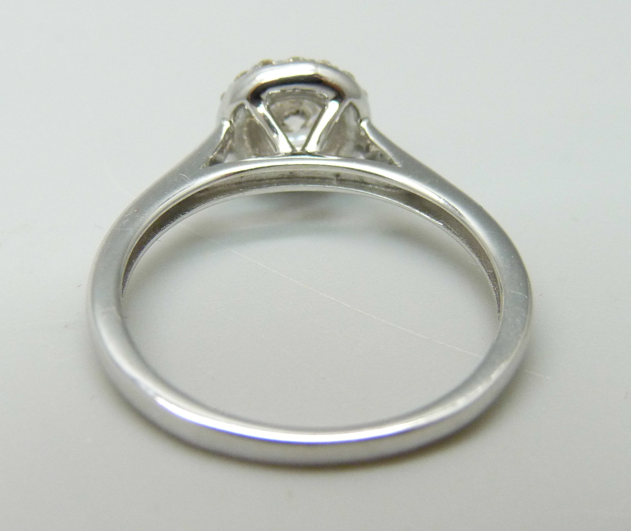 An 18ct white gold and diamond ring, 0.5ct total diamond weight marked on the shank, 2.7g, M, - Image 3 of 3