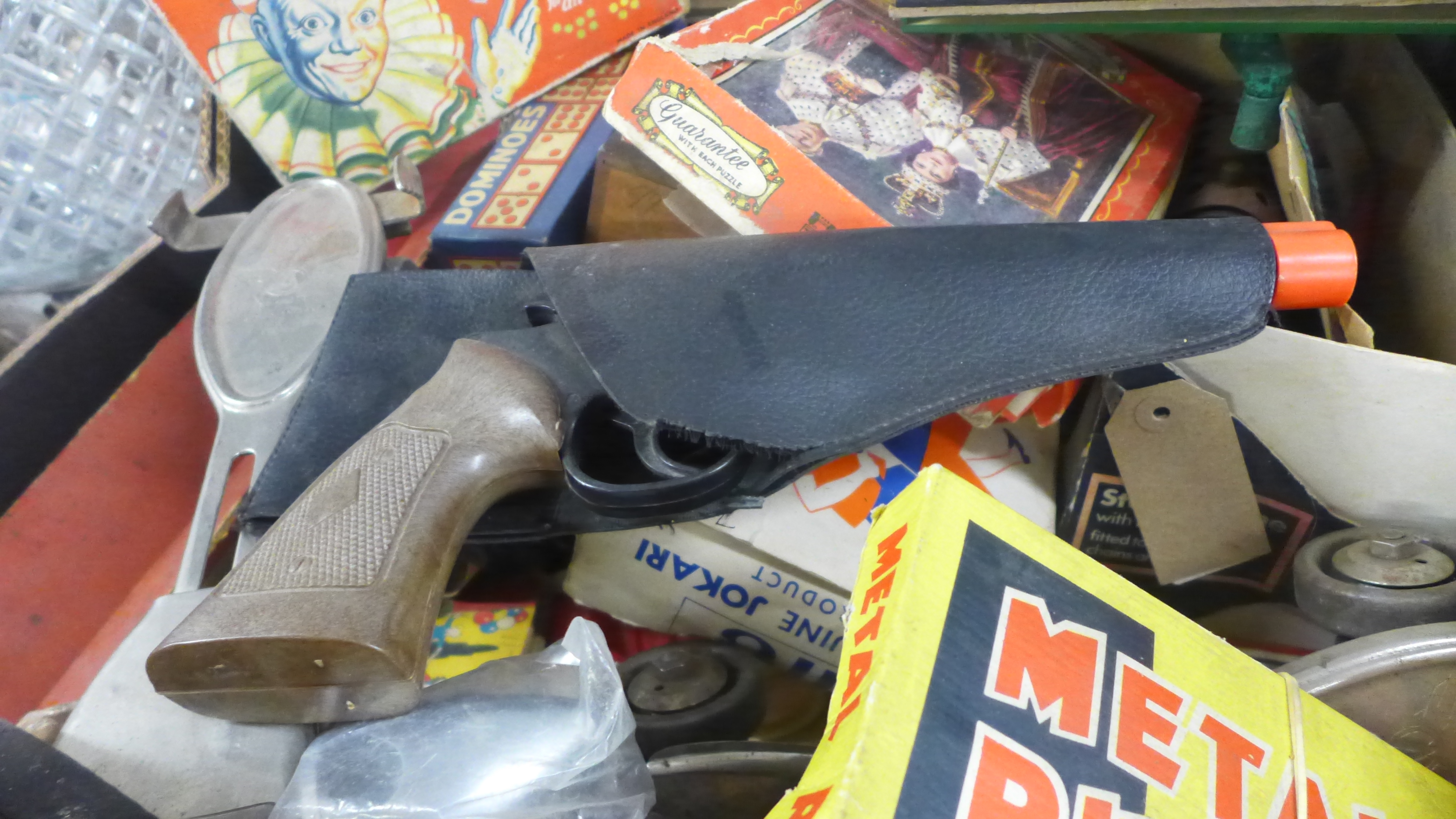 Two boxes of vintage toys and games including a Meccano steam engine, building blocks, etc ** - Image 8 of 8