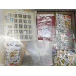 A box file of loose stamps, packs, covers, etc