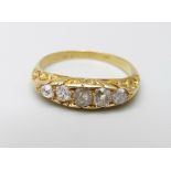 An Edward VII 18ct gold and diamond ring, Birmingham 1902, 3g, M