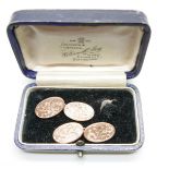 A pair of 9ct gold cufflinks, Birmingham 1926, 2.5g, boxed