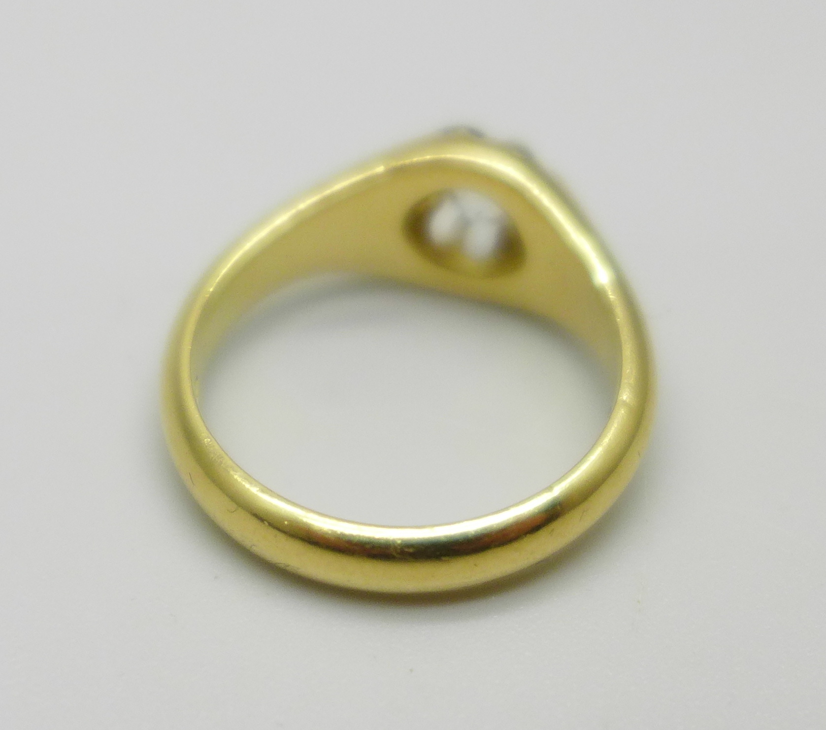 An 18ct gold and diamond ring, Birmingham 1914, approximately 0.5ct diamond weight, 5.9g, L - Image 3 of 4